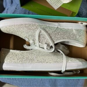 Glitter White Kate Spade Keds size 8
